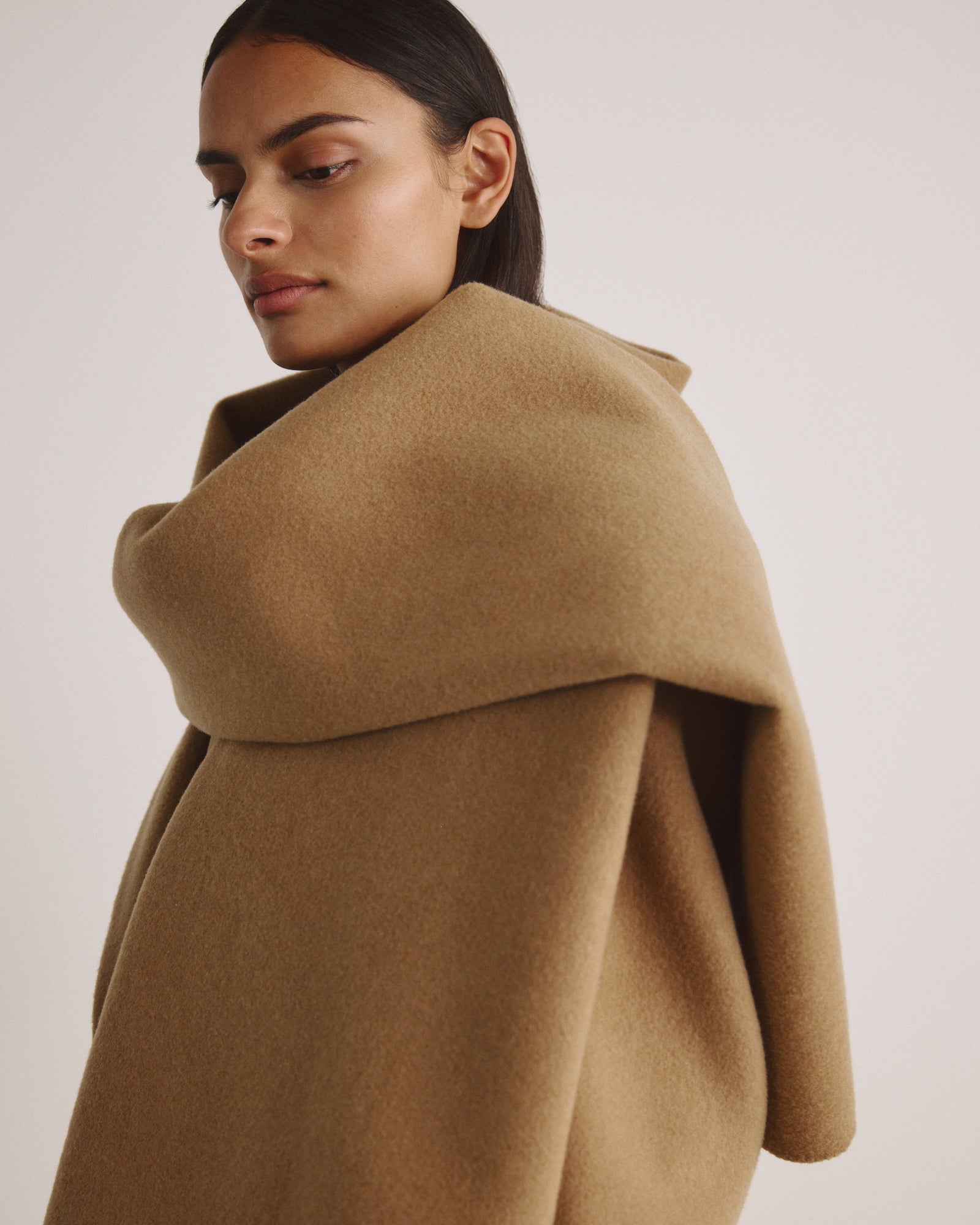 ガウンコート gypsohila   ayako shortoperacoat camel NILY COAT - CAMEL – Rails