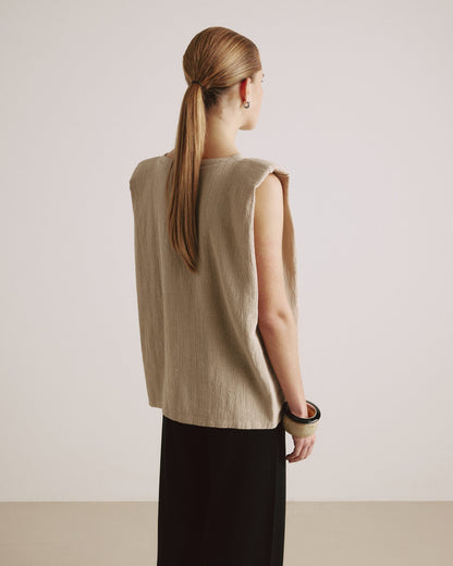 Top DEBBIE linen - by Aylin Koenig