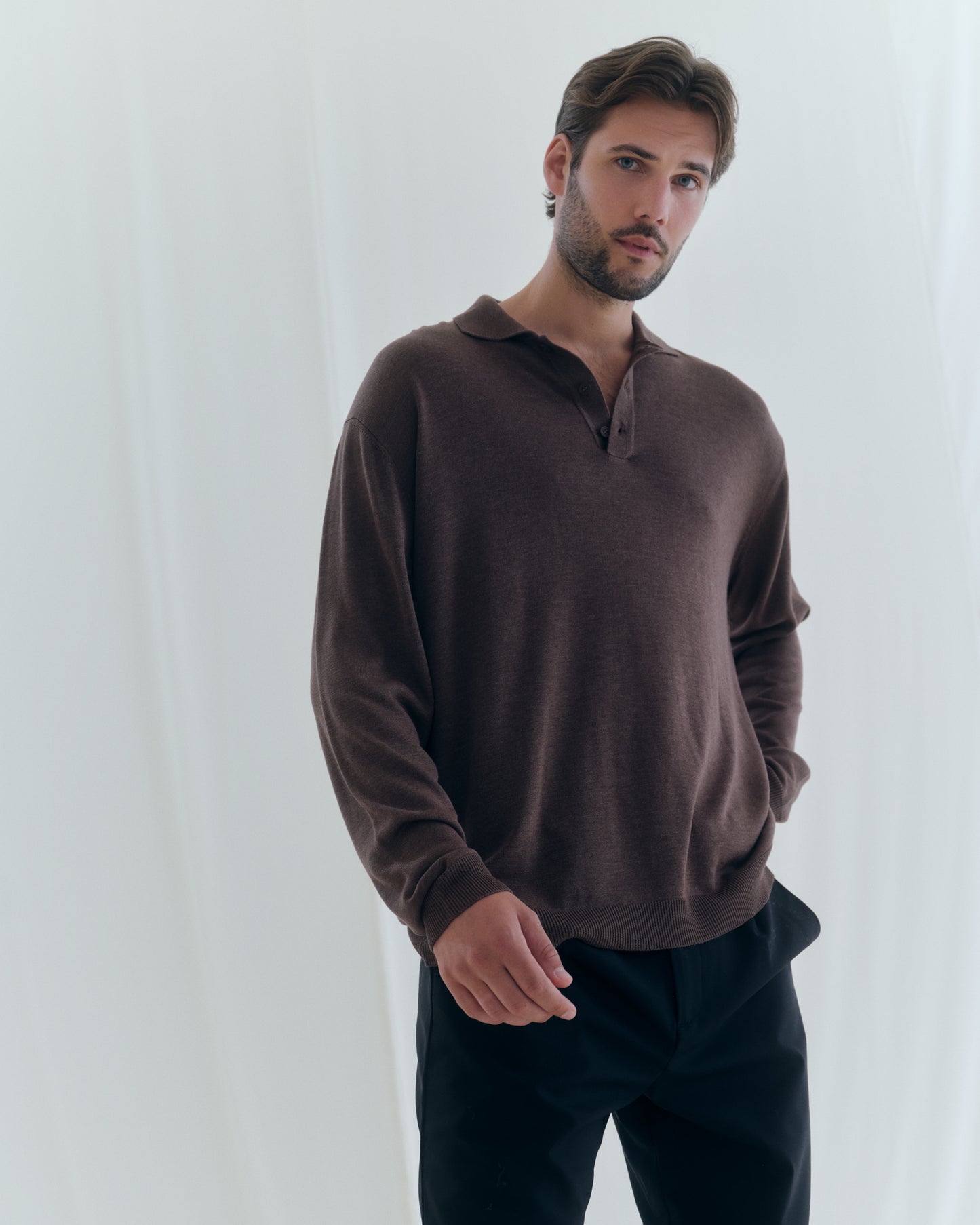 Fine knit polo shirt MATTEO 